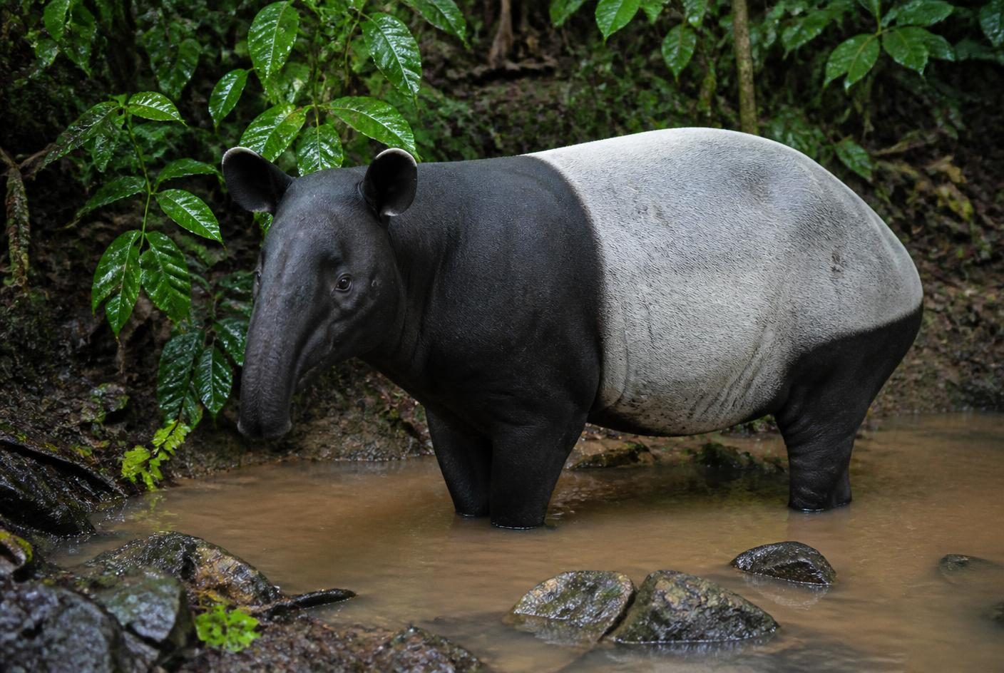 Baird's tapir in Corcovado National Park, one of Central America's last wild populations