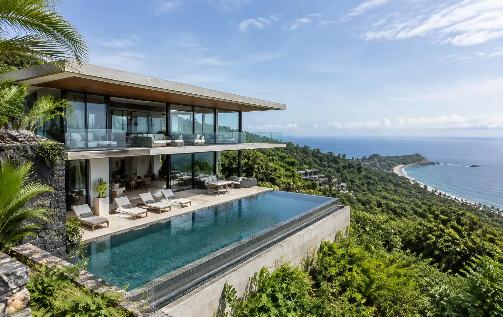 Large modern villa overlooking the Pacific coast, Costa Rica